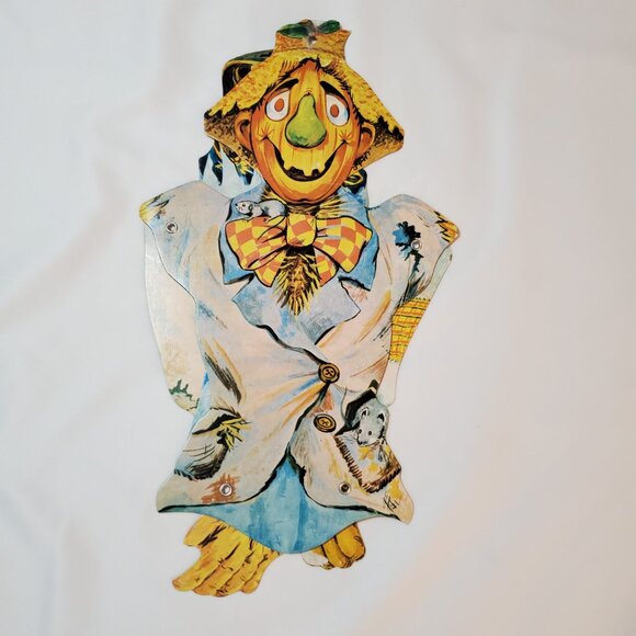 Vintage 24” Halloween Cardboard Die-Cut Jointed Scarecrow – Halloween Décor - Picture 9 of 9